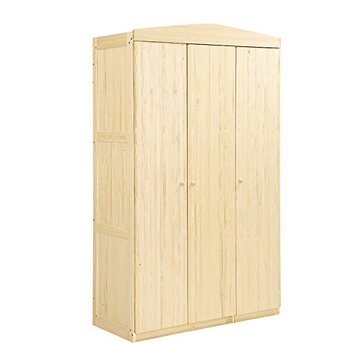 酷漫居 實木兒童家具 實木簡約衣柜 實木衣柜 城堡實木三門衣柜 松木衣柜 收納衣櫥 兒童衣柜 實木家具 500城區包安裝 供應商直送